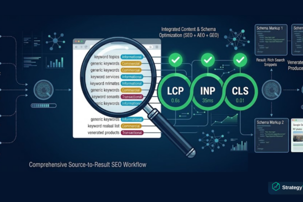 Core web vitals in 2026 dashboard showing LCP INP and CLS performance gauges with passing scores